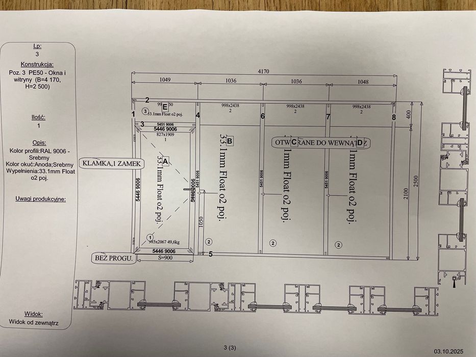 Szklana zabudowa biura, tarasu