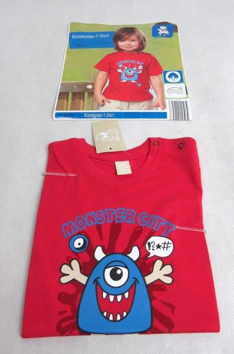 BLUZKA dziecięca krótki rękaw t-shirt na lato PODKOSZULKA letnia 74/80