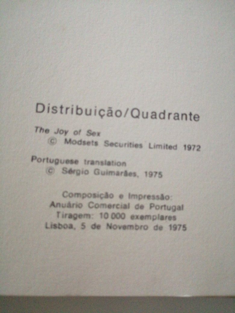 Livro de 1975 "Os prazeres do sexo"