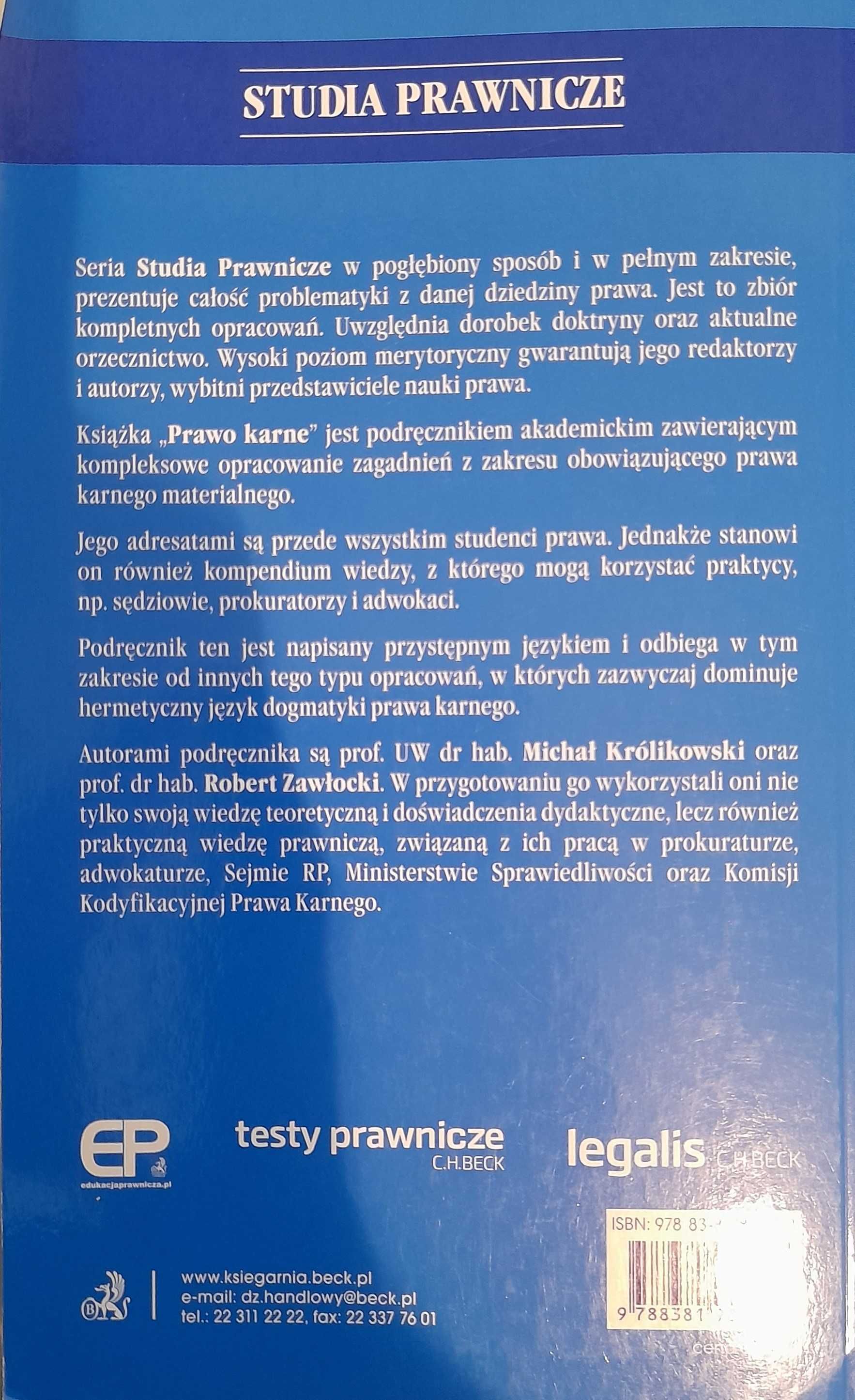 Prawo Karne – Michał Królikowski, Robert Zawłocki; Wyd. 4