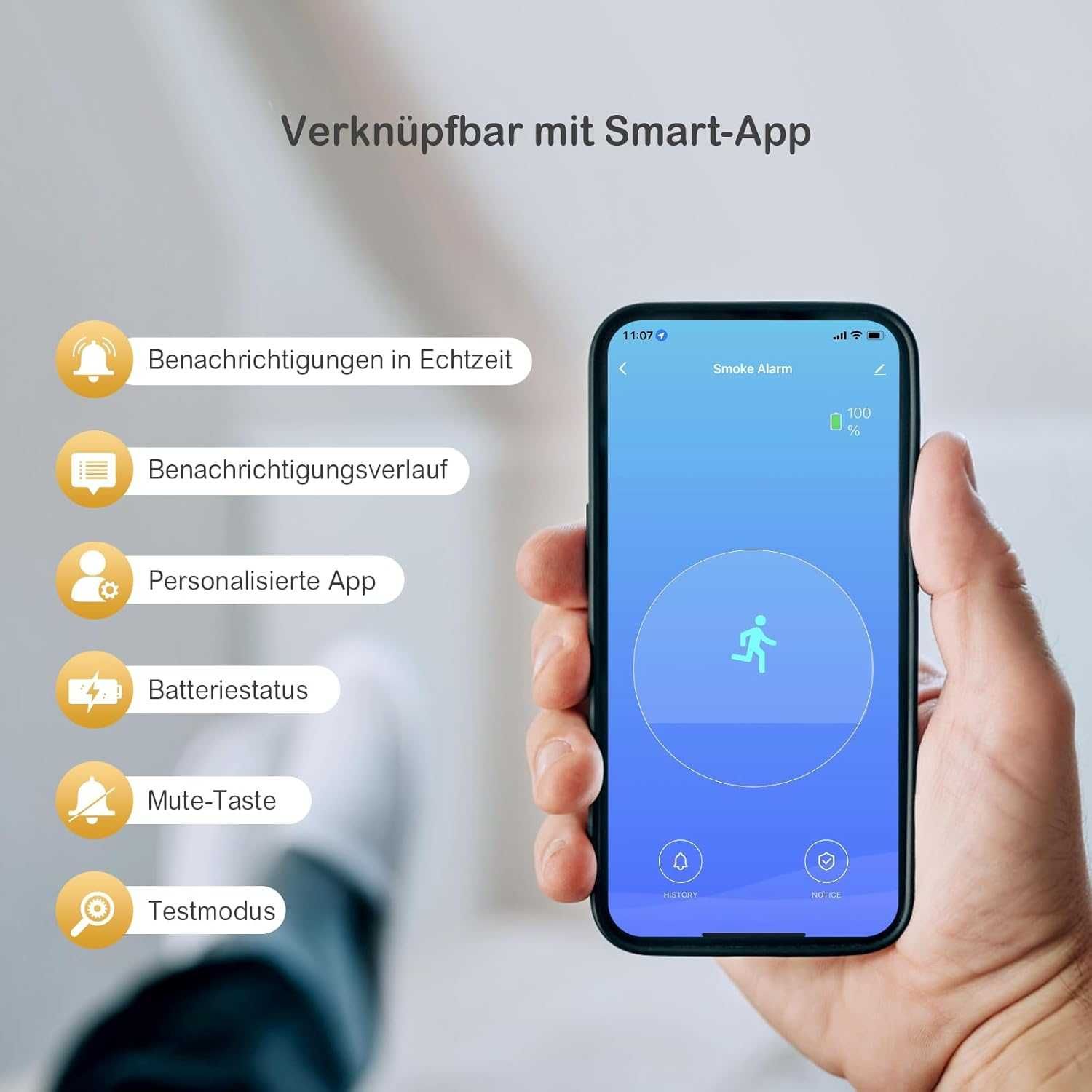 Czujnik dymu smart Wi-Fi/ TUYA, GS558D/ zestaw 2 szt