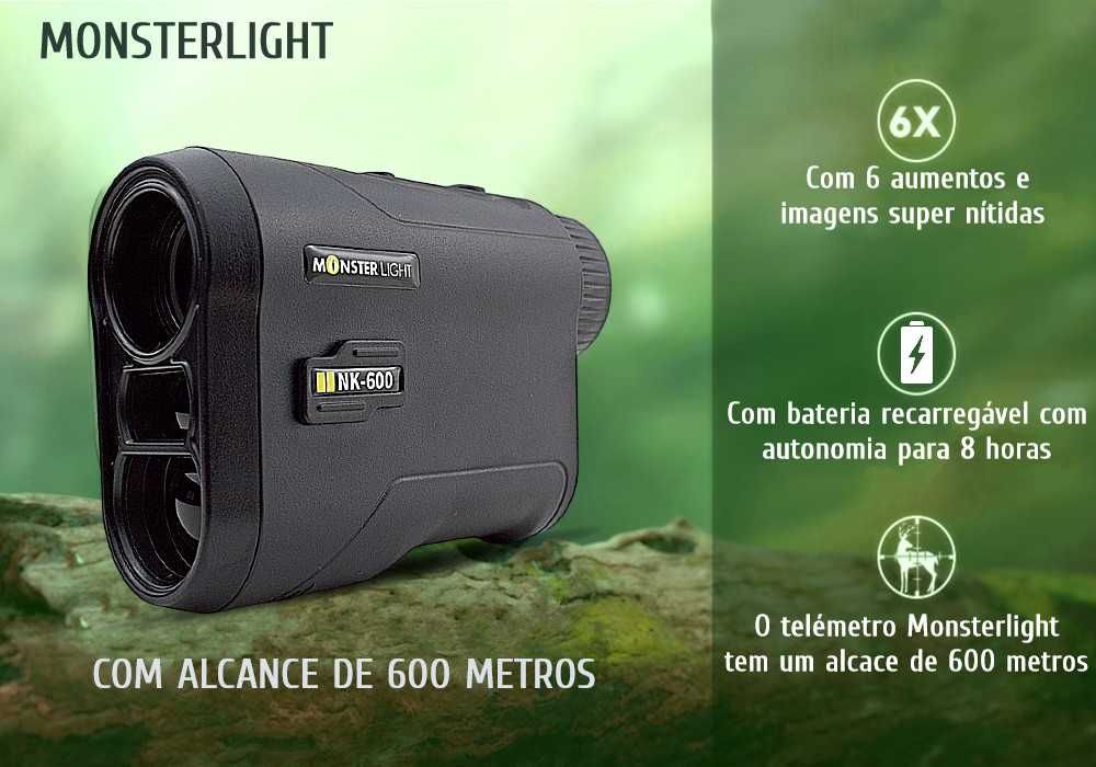 Telémetro ou medidor de distância a laser com alcance de 600 metros