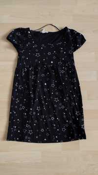 Sukienka czarna, gwiazdki H&M 164