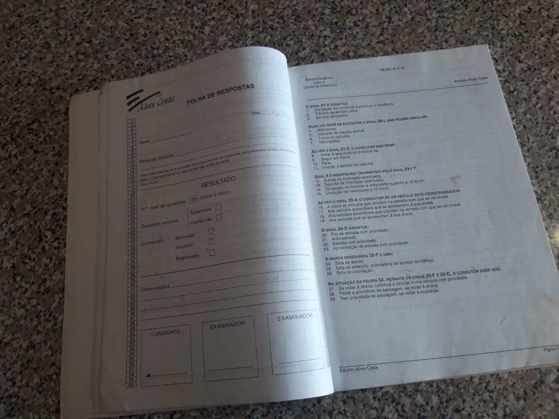 Livro de Testes para Exame de Condução