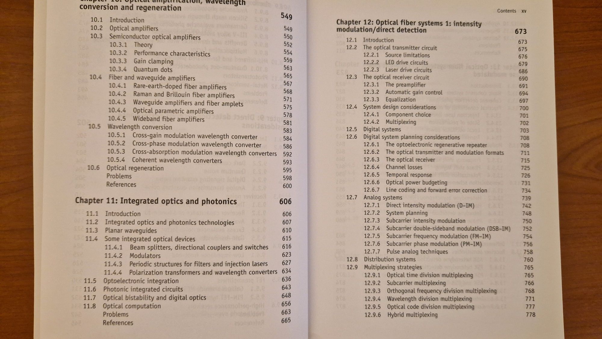 Optical fiber communications