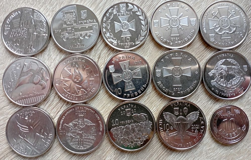 Всі 27 монет ЗБРОЙНІ СИЛИ УКРАЇНИ 10 грн з ролів 2018-2025р. Є альбом