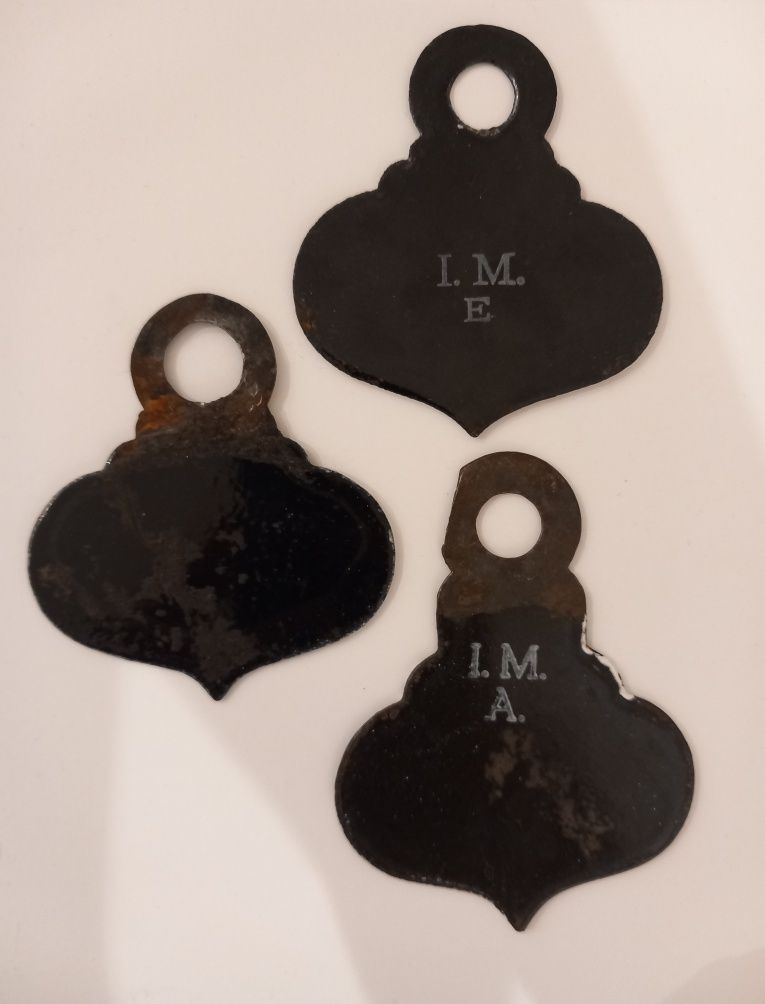 Chapas/placas matricula bicicleta pasteleira esmalte antiga