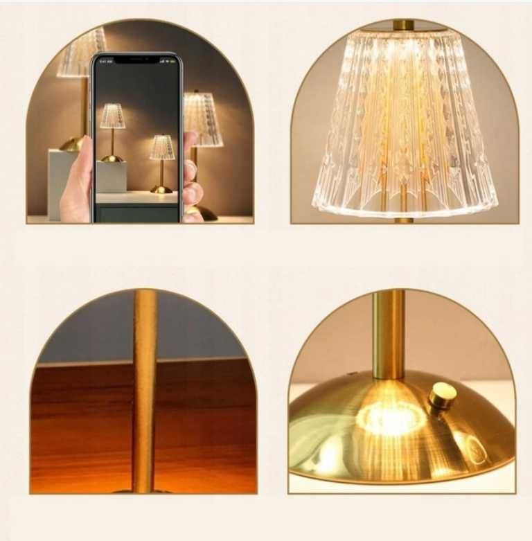 bezprzewodowa kryształowa lampka nocna