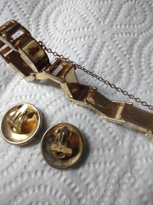 Komplet starej biżuterii róża damasceńska Toledo