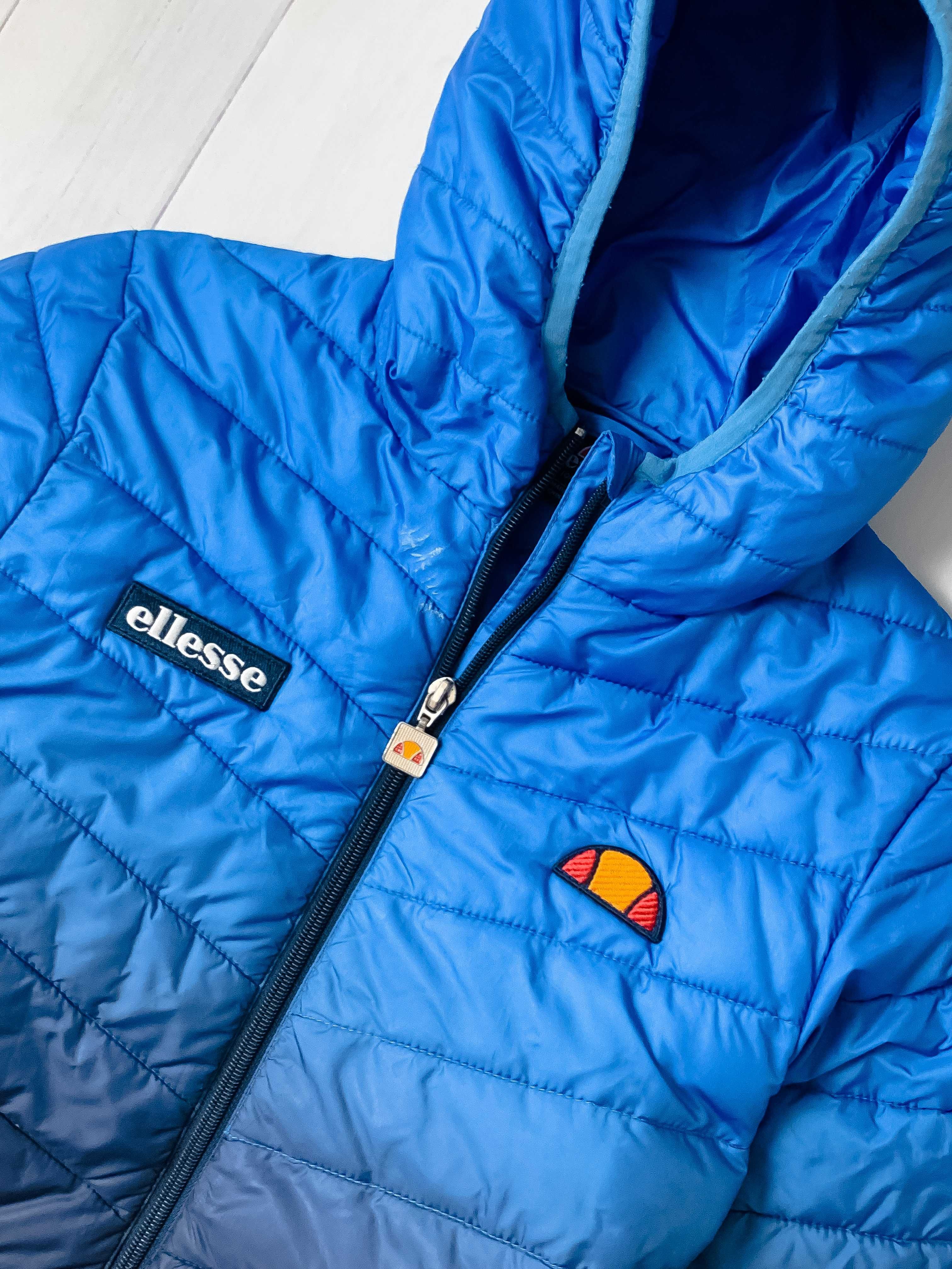 Детская синяя спортивная куртка пуховик Ellesse. Размер 11-12y 141-146