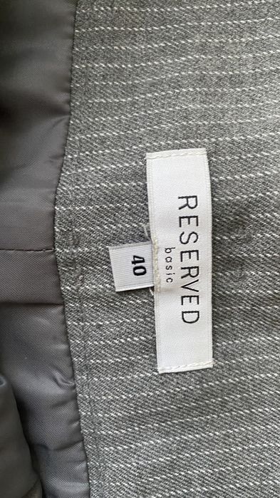 Kostium komplet marynarka żakiet spódnica reserved 40 L siwy szary