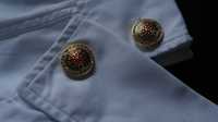 Spinki do mankietów koszuli Kol. Złoty okrągły z czerwonym