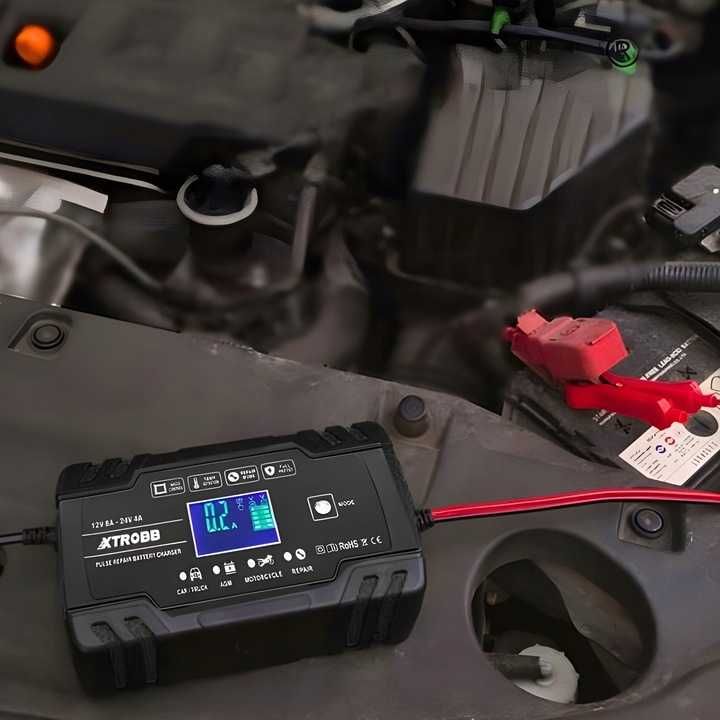 Automatyczny Inteligentny Prostownik Ładowarka Akumulatora 24V 12V 8A