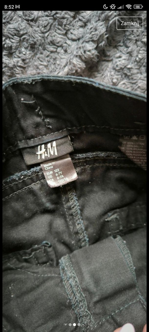 Jeansy 122 h&m długość 74cm