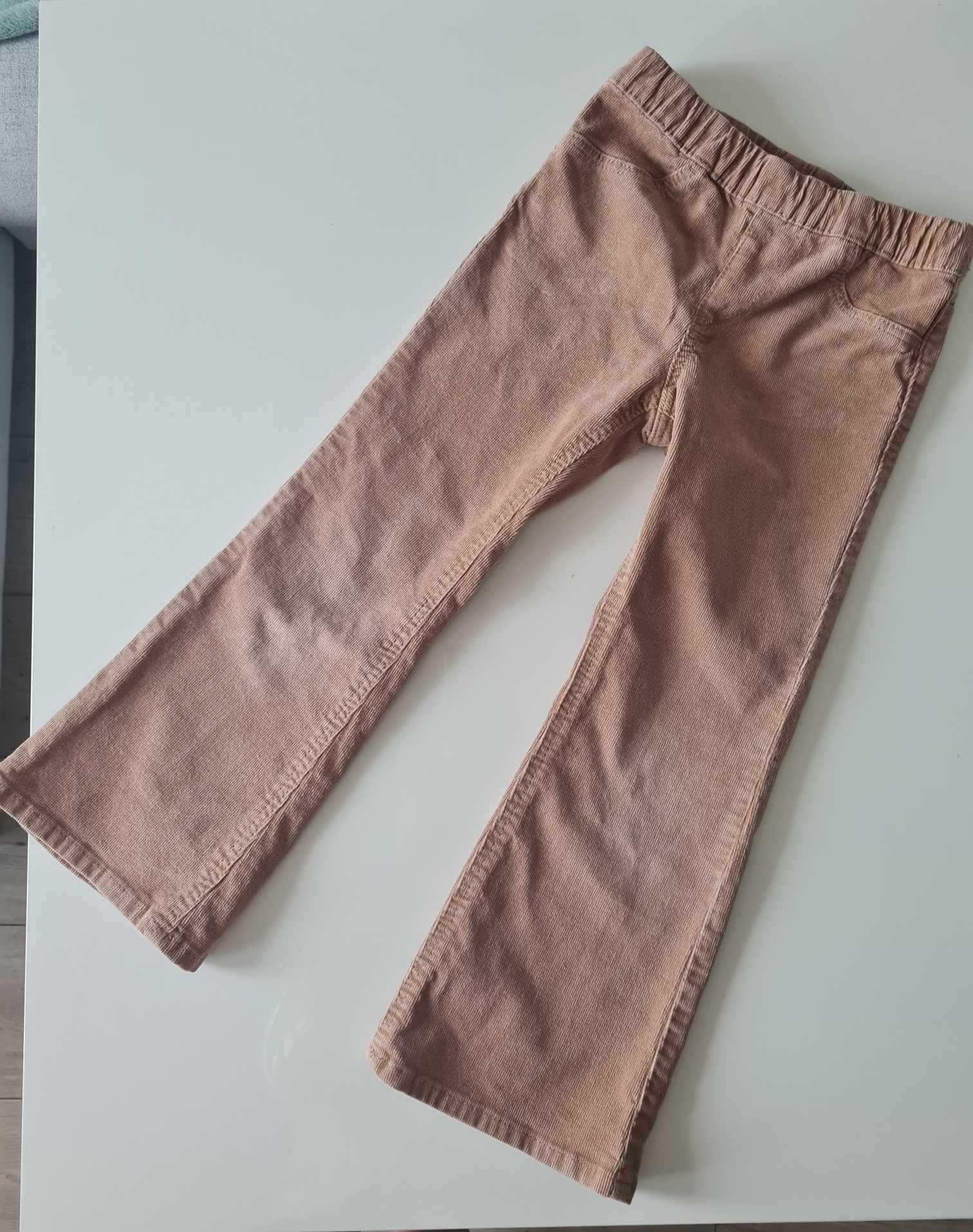 Spodnie dzwony sztruks.H&M 110
