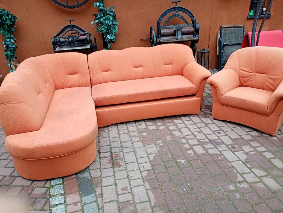 Narożnik rozkładany z fotelem