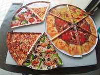 10 pratos acrílicos triangulares próprios para fatias de pizza
