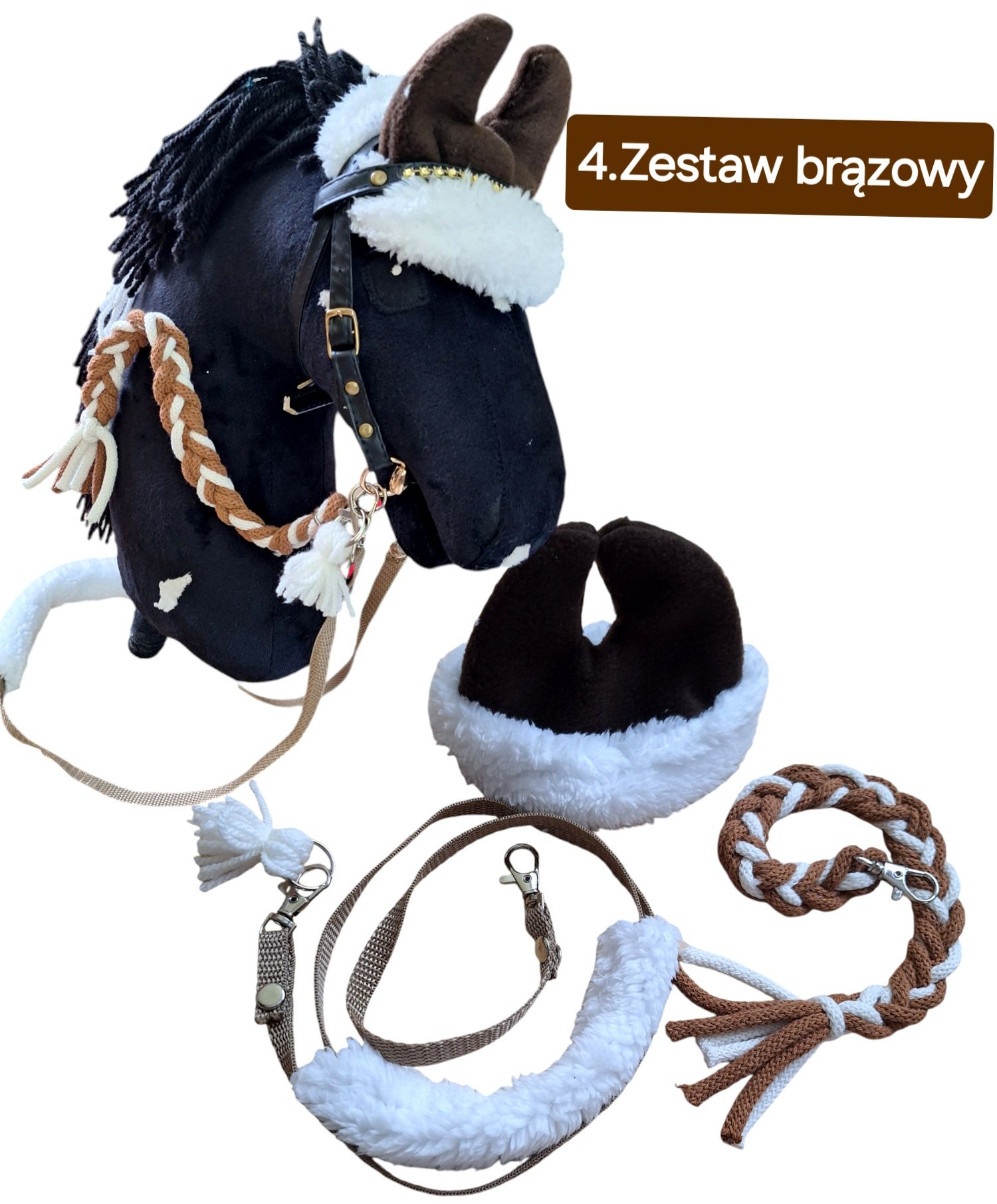 Nauszniki z futerkiem dla Hobby horse ,uwiąz,wodze-kolory-format a3-a4
