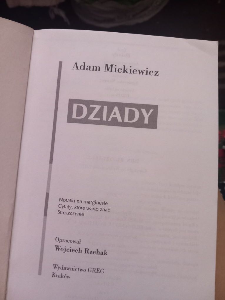 Lektura "Dziady " Adama Mickiewicza