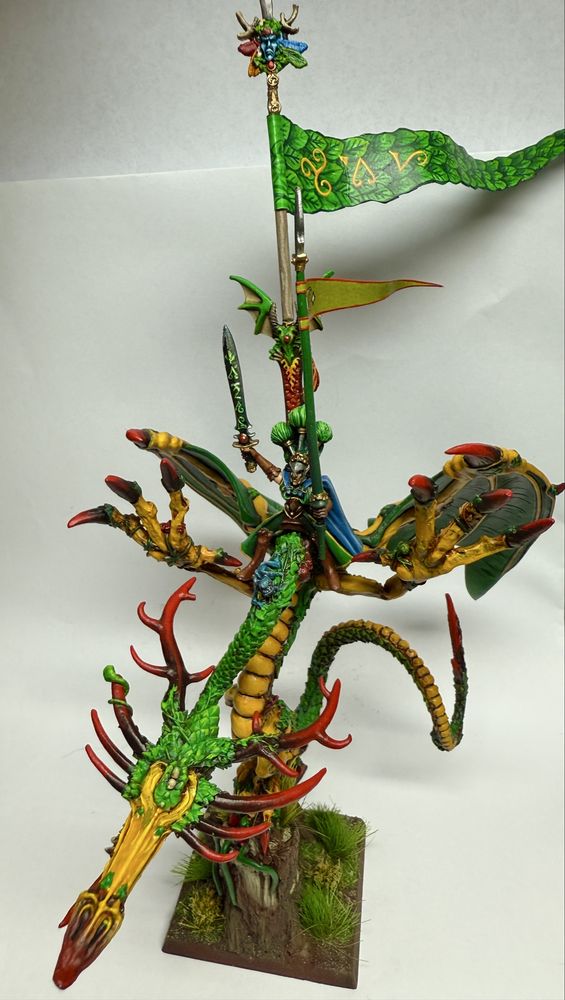 Warhammer Fantasy Old World Wood Elf Lord on Forest Dragon