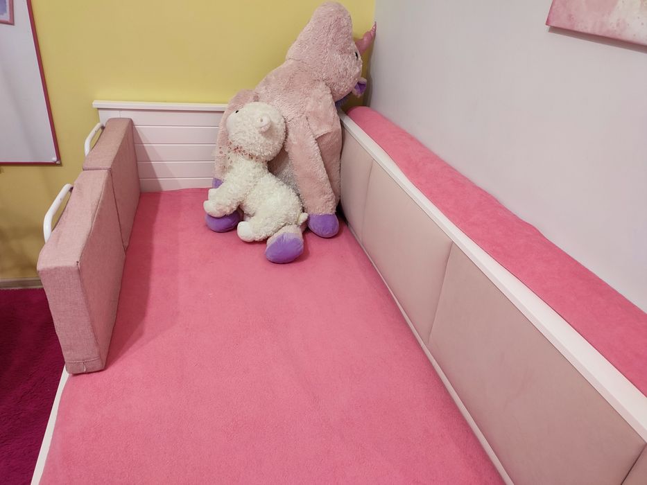 2x Barierka ochronna na łóżko 47x28x7 róż