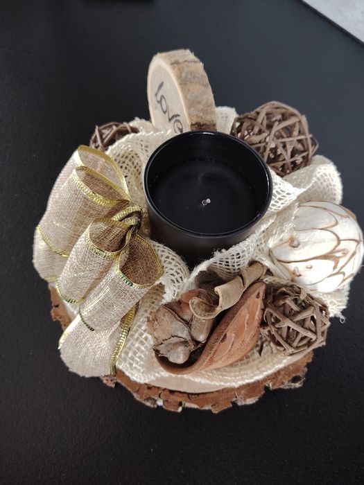 Dekoracja na stół na cały rok/rękodzieło/plaster drewna