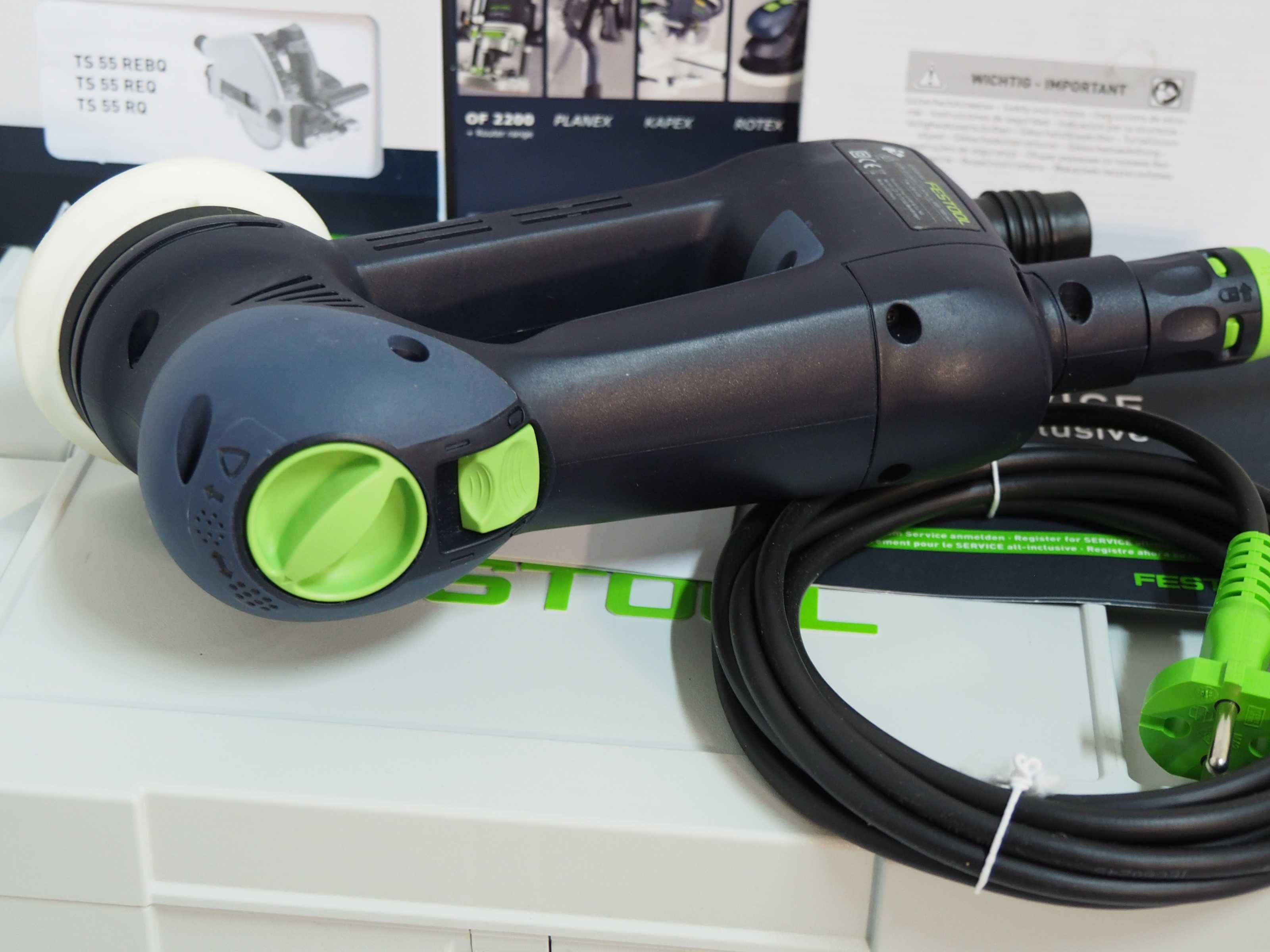 Zestaw szlifierka FESTOOL RO 90 DX FEQ +kabel 4m Bez walizka Nowa