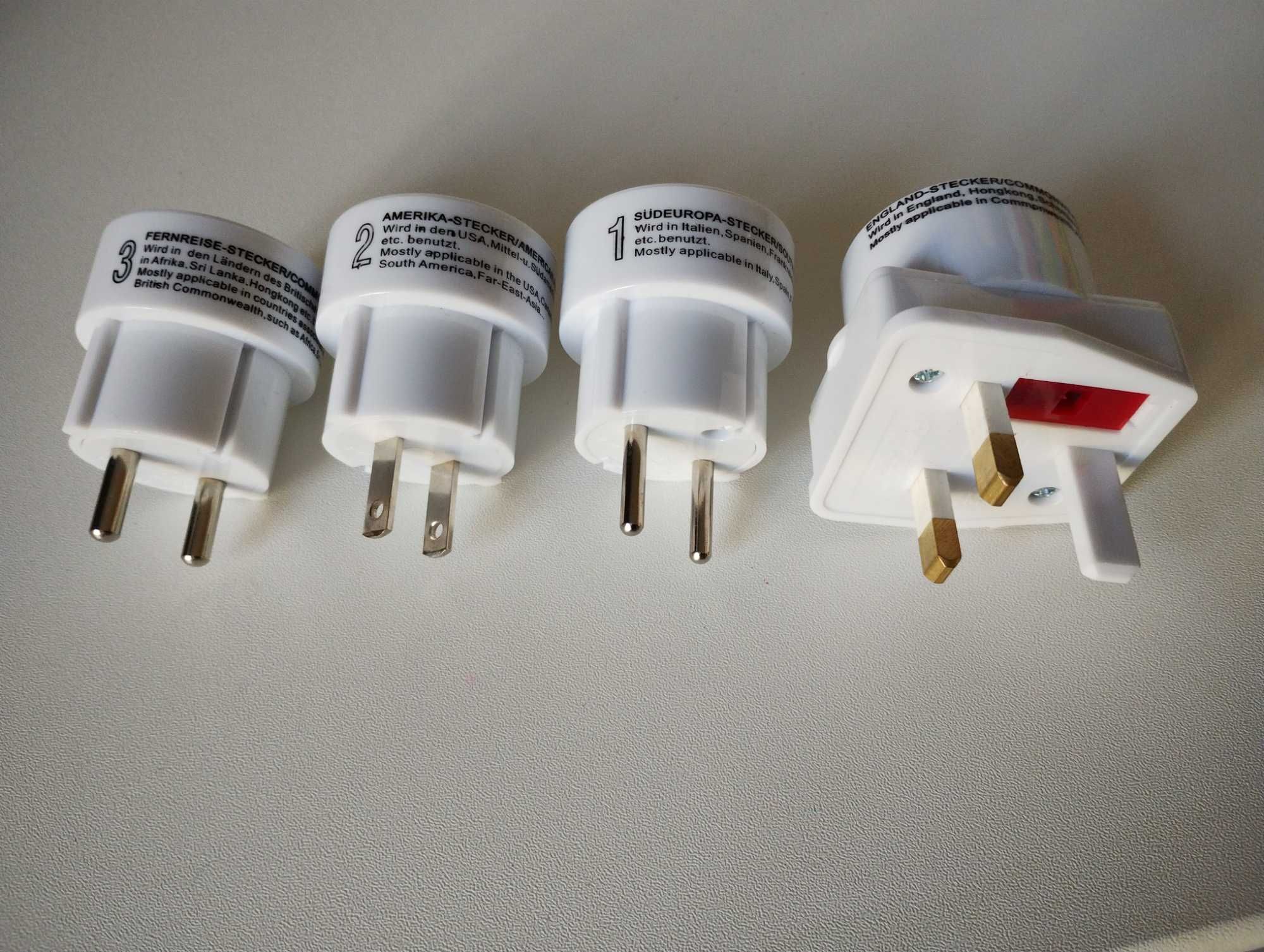 Zestaw adapterow podróżnych do kontaktów wtyczek na całym świecie
