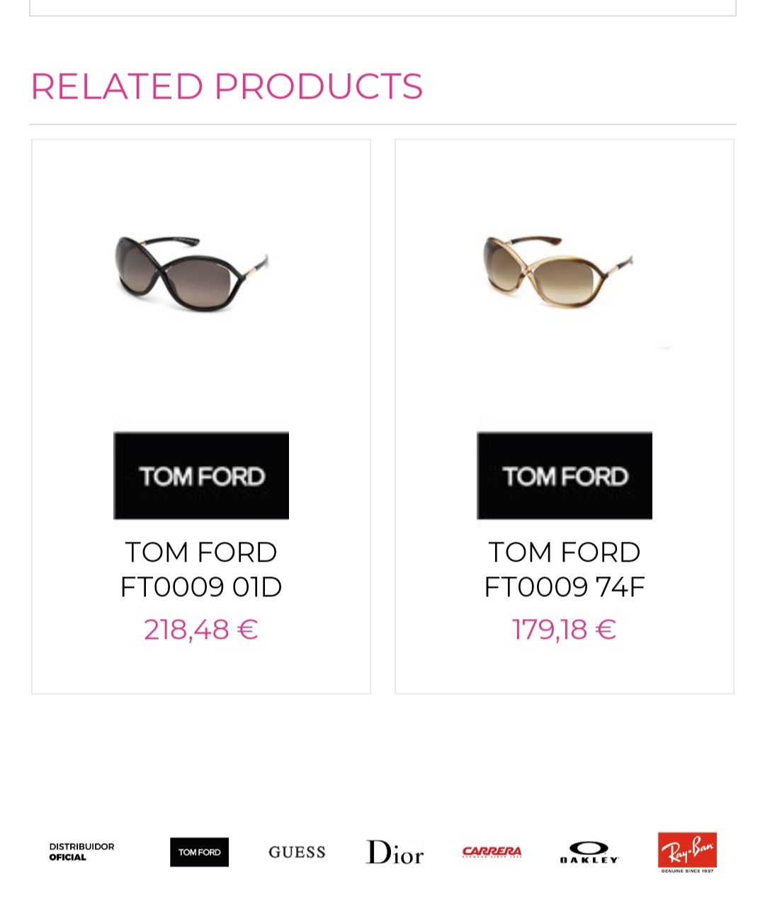 Óculos de sol originais Tom Ford