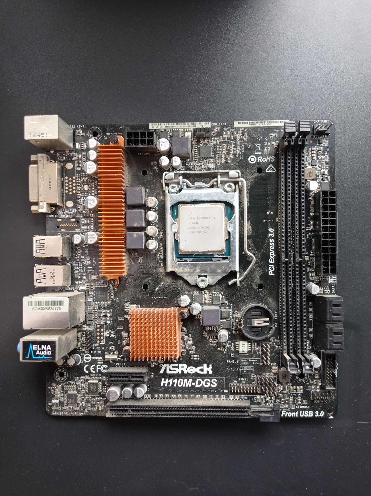 s1151 AsRock H110M DGS + i3 6100 сокет 1151