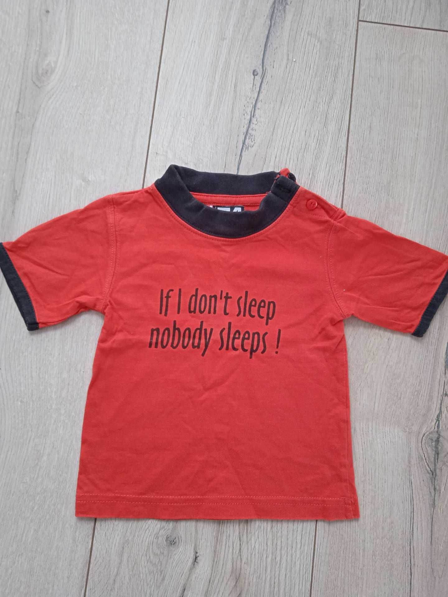 Koszulka chłopięca t-shirt z napisem rozmiar 68