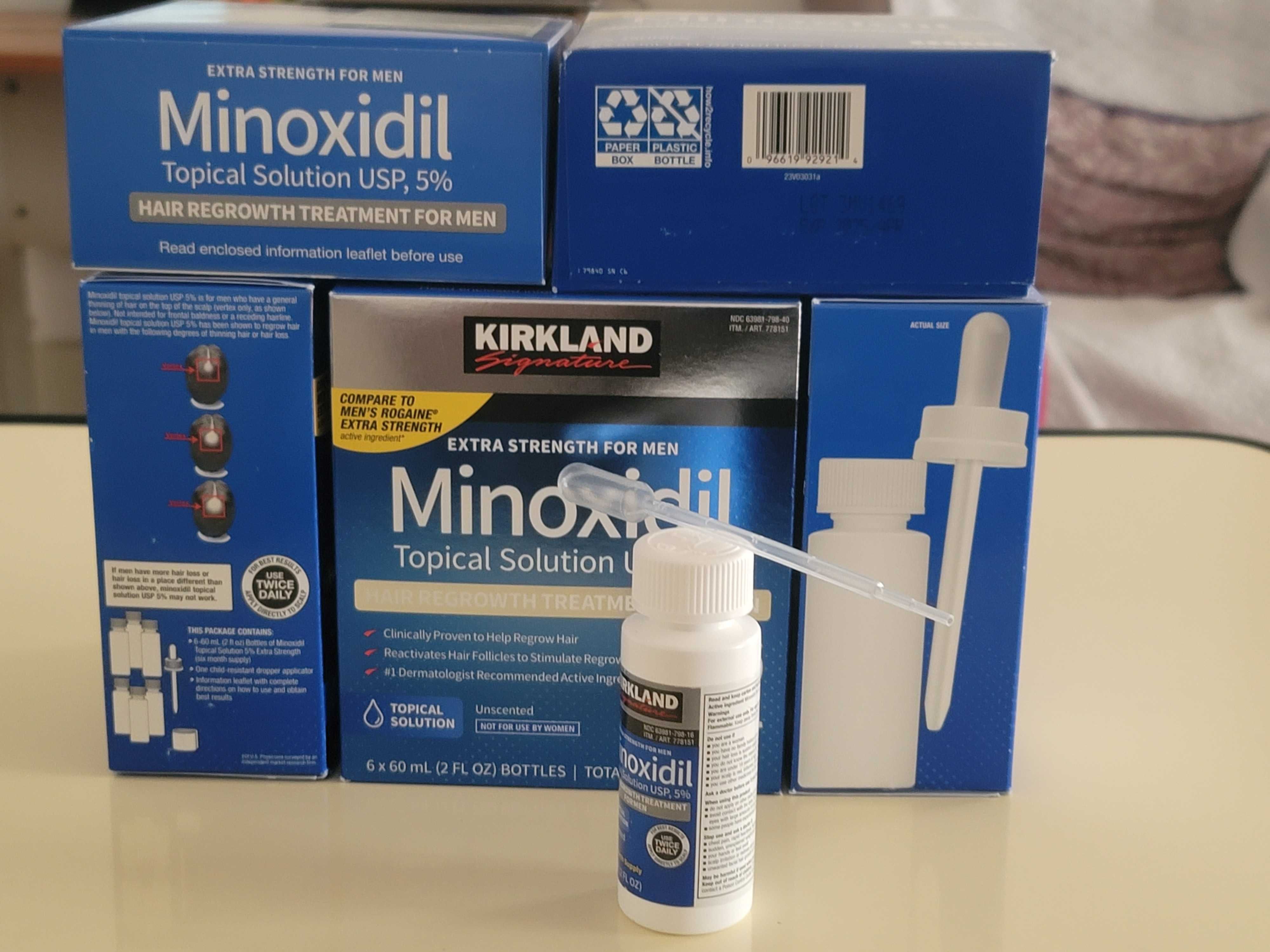 1X60ml Minoxidil Kirkland 5% calvície força extra cabelo de homens