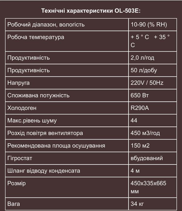 ОРЕНДА,осушувача повітря-волого поглинача