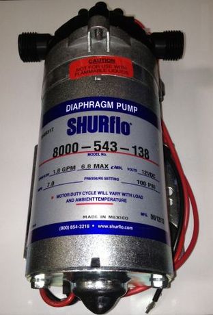 Pompa Shurflo 12V Zaprawiarka Aplikator Opryskiwacz Woda 6,9Bar 6,8L