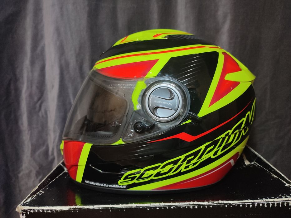 Мото шлем scorpion  exo 500 corsica neon yellow/red/black