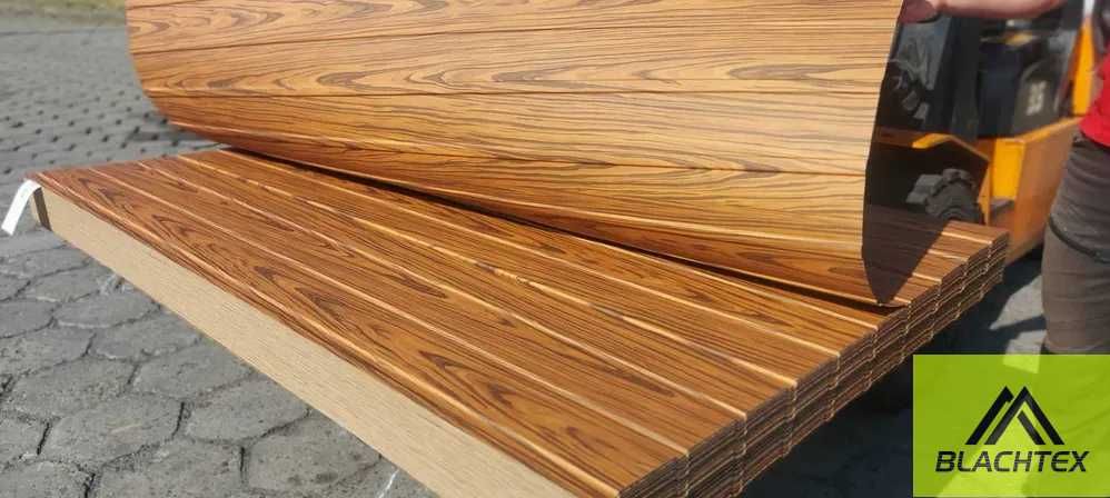 Blacha trapezowa T-7 ROSE WOOD Imitacja Drewna Blacha drewno podbitka