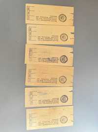 Stare bilety PKS z 1965 6 sztuk