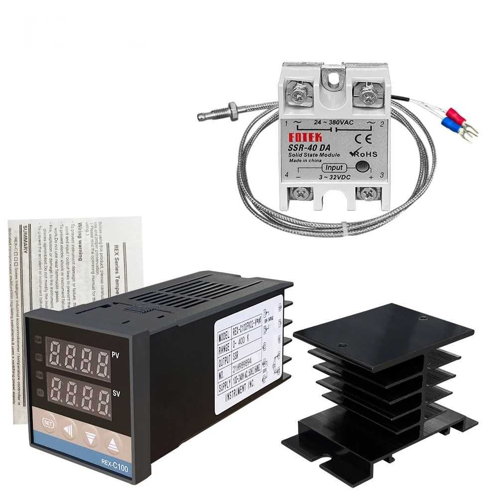 *REX-C100 PID - 1300stC- SSR 40A *sonda K * Radiator *Komplet * 230V*