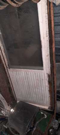 Dzwi balkonowe zewnętrzne drewniane podwojne z demontażu