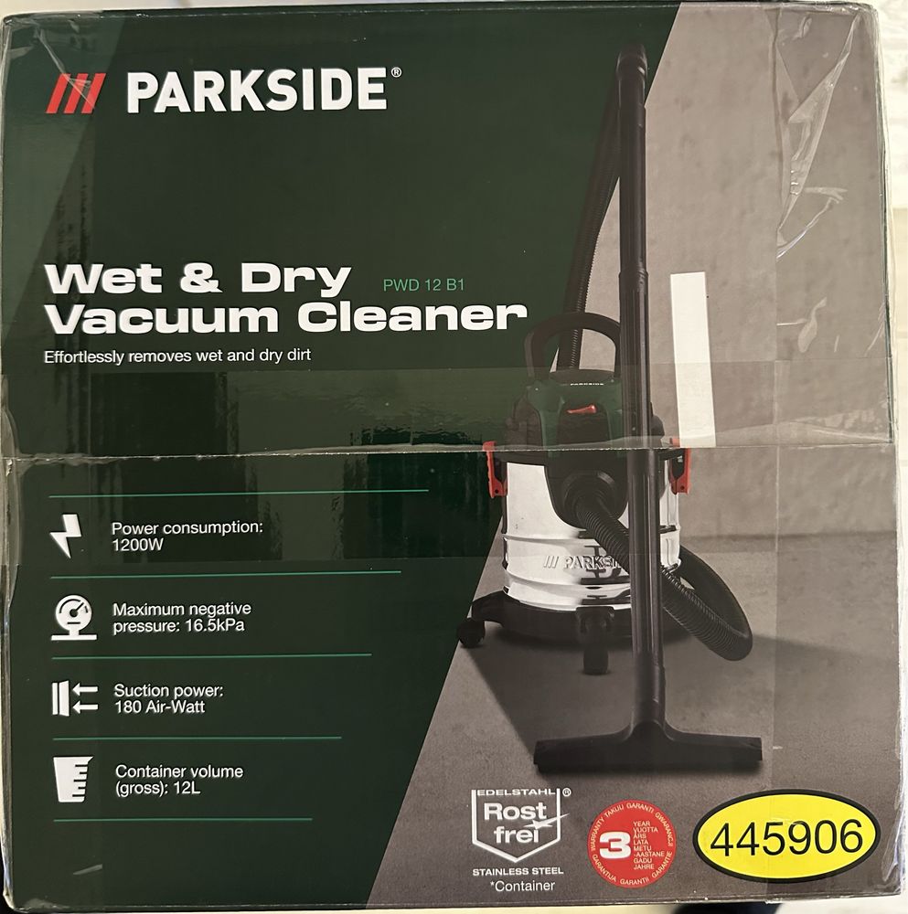 Пилисос Parkside 1200W для сухого і вологого прибирання 12 L Німеччина