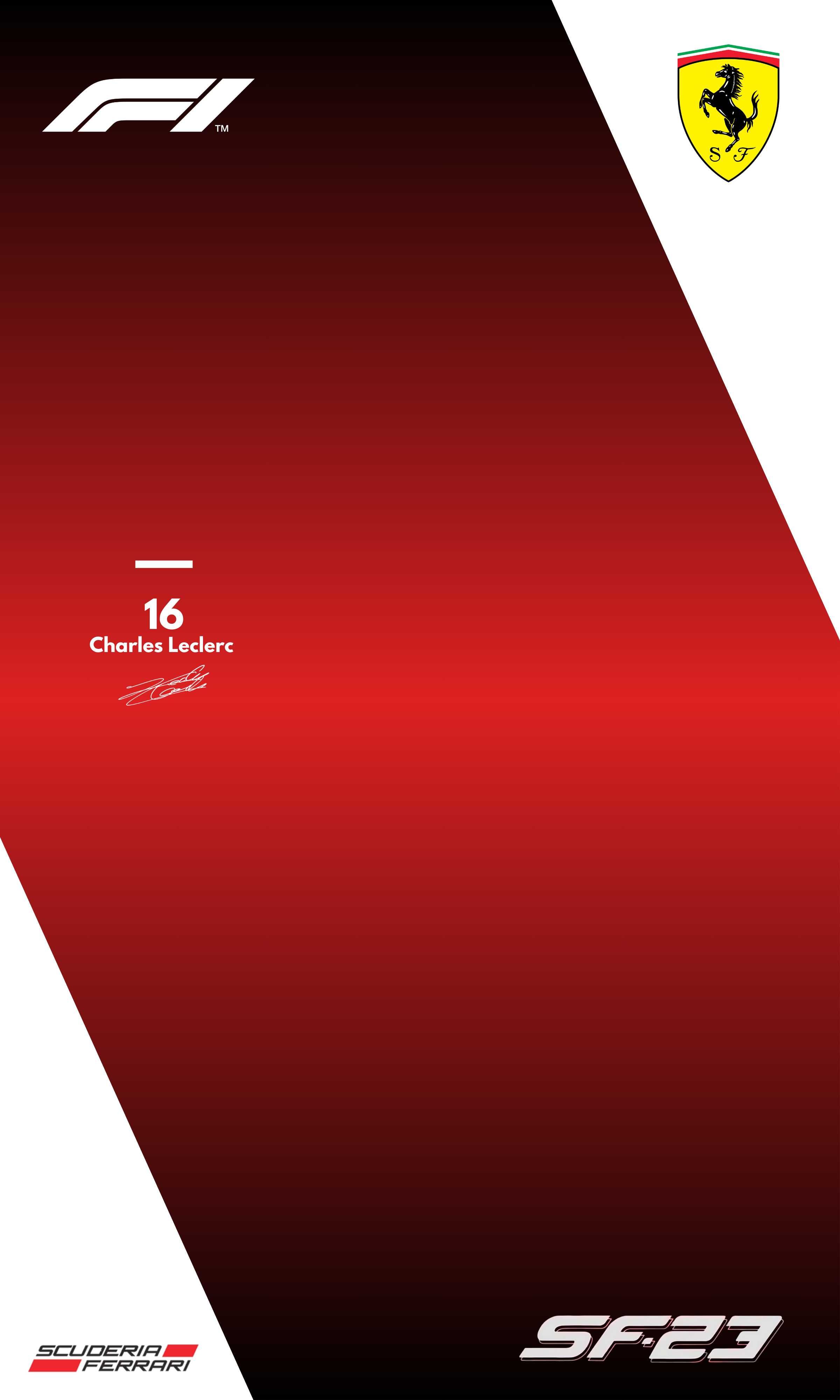 Bburago 50x30 F1 Ferrari SF-23 1/24 #16 Charles Leclerc / Градієнт
