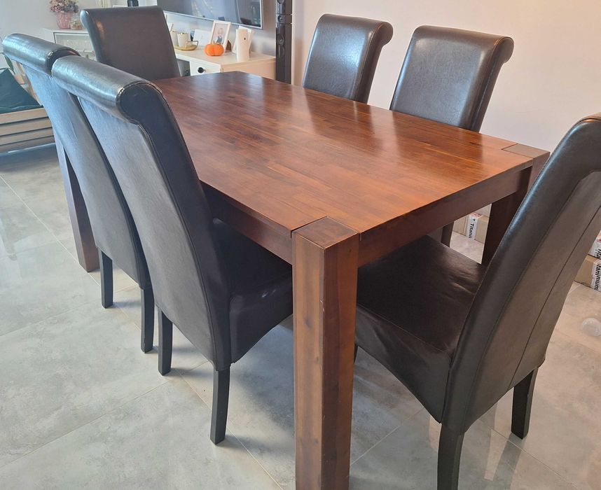 Stół 160x90 + 6 krzeseł