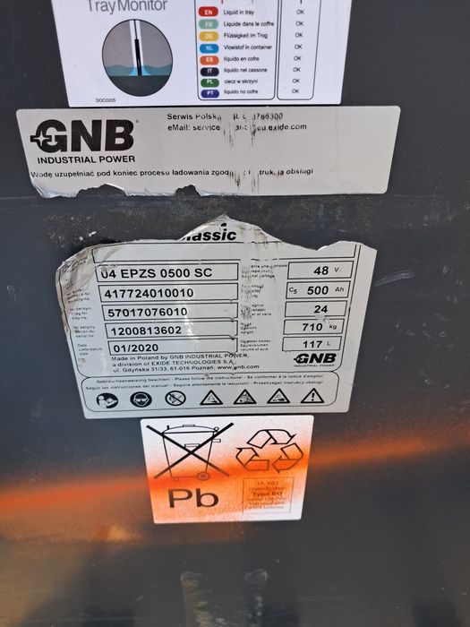 Bateria trakcyjna 2020r 48V 500 Ah Linde E14  E16 Still