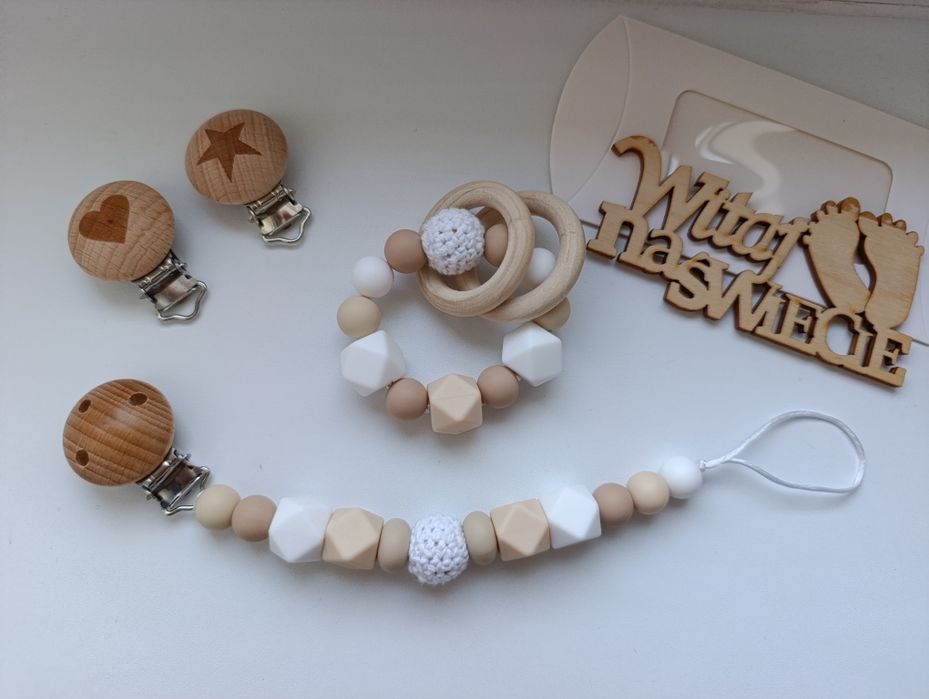 Zawieszka do smoczka prezent dla niemowlaka babyshower narodziny