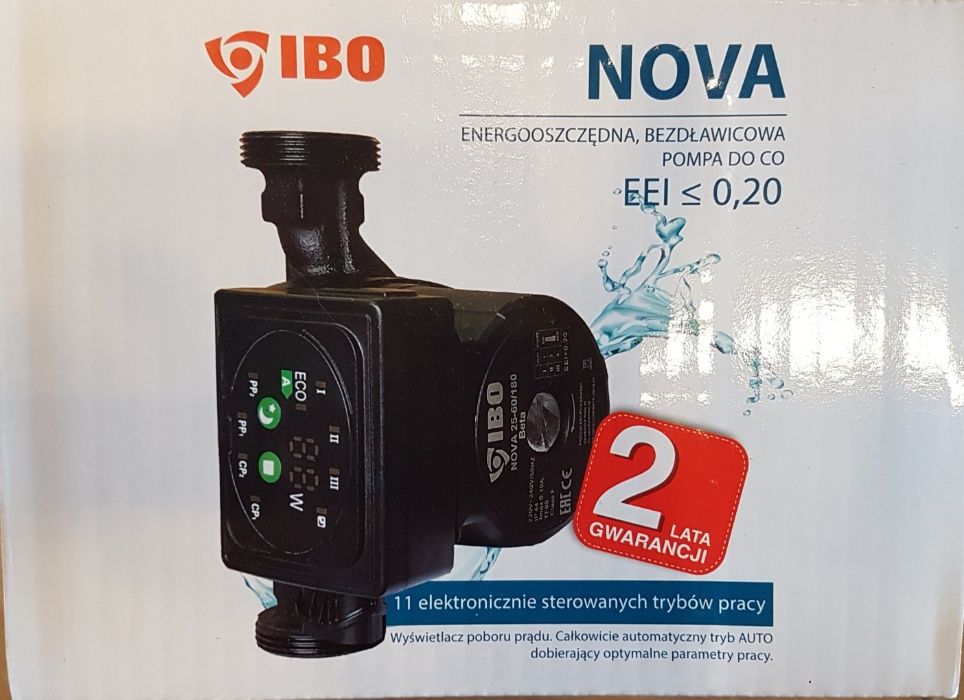 Pompa obiegowa elektroniczna NOVA 25-60/180 IBO Nowość! Mocna Solidna!