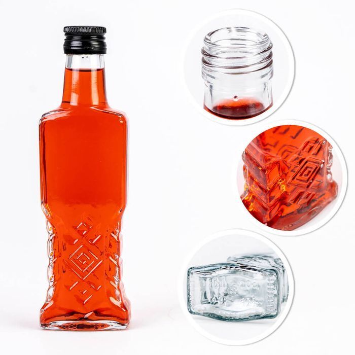 Zestaw 50 sztuk - butelka UKRAINKA 200 ml na nalewki sok z zakrętką