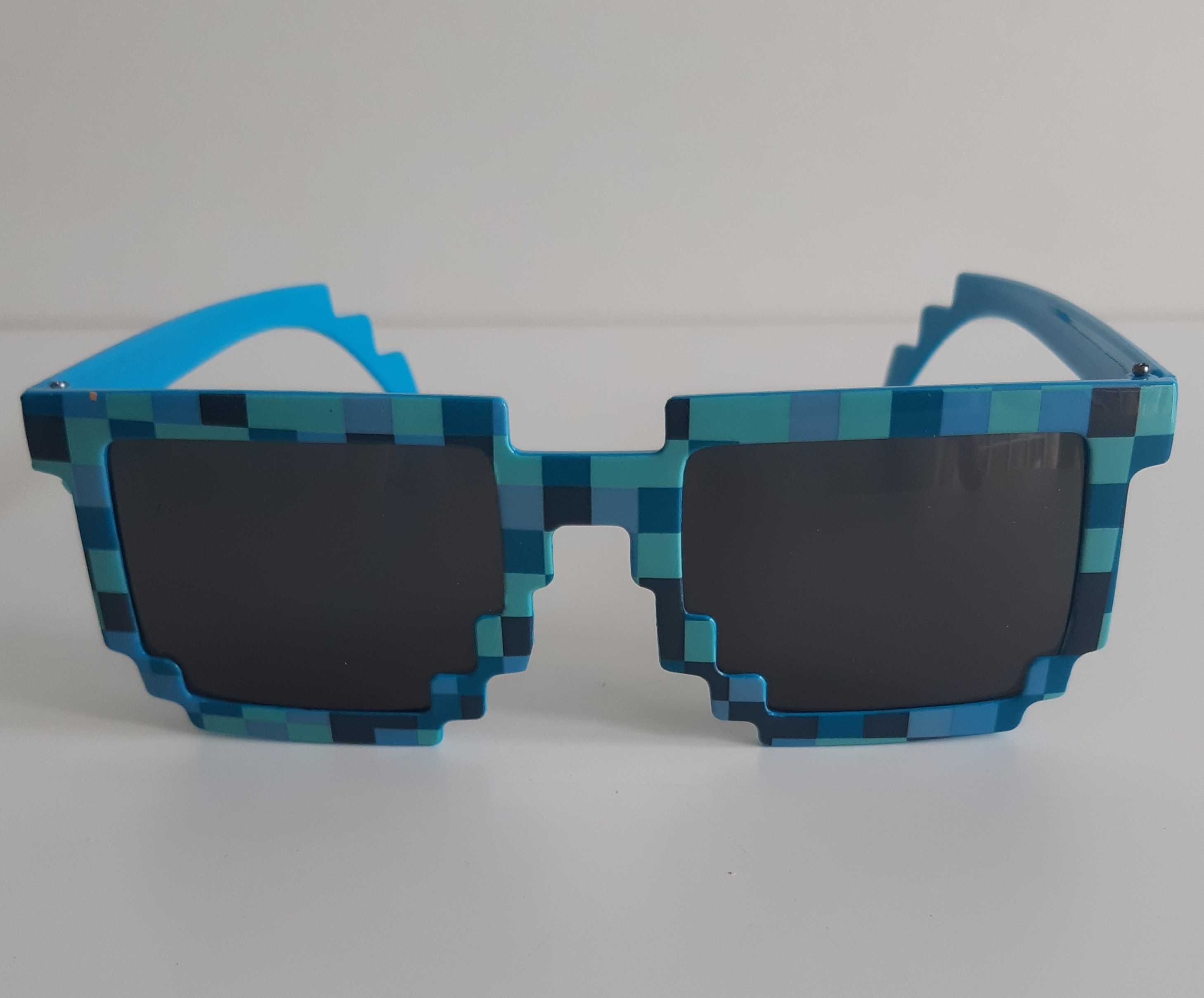 Óculos de Sol Novos Estilo Retro Xadrez Tons Azul Plástico