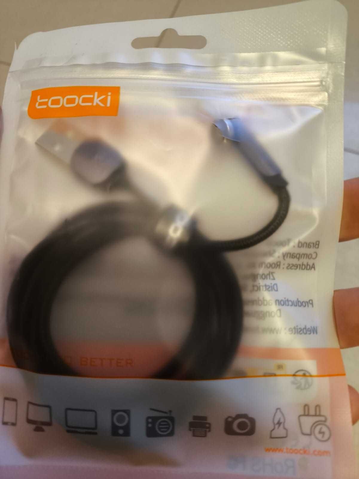 Kabel magnetyczny Toocki do szybkiego ładowania USB typ C 1m