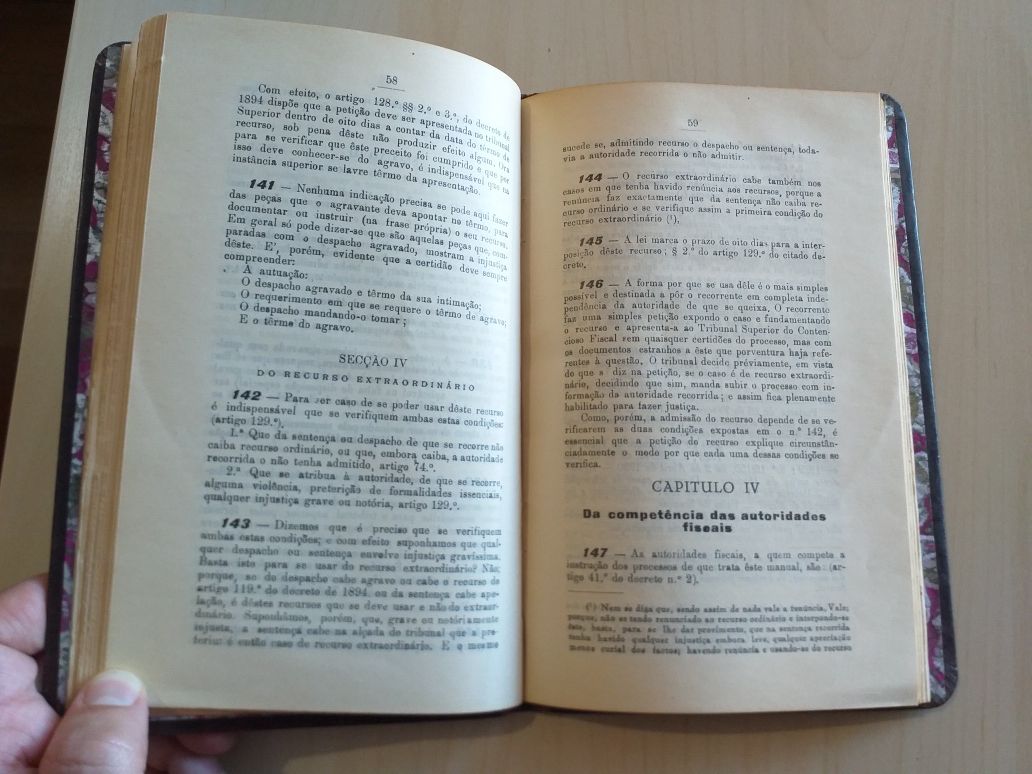 Livro Raro - Manual do Processo de Contencioso Fiscal - Finanças 1937