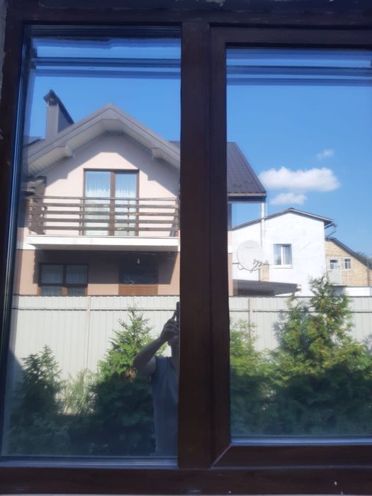 Мп ( металопластикове) вікно , світлий дуб тт біле, двокаме